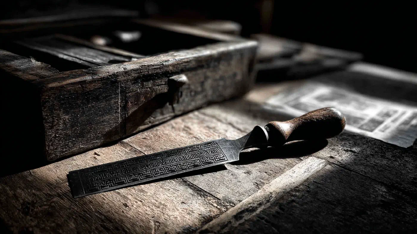 ericovis_A_single_hand_chisel_resting_alone_on_a_worn_wooden__e7b84336-dbc7-40e4-a640-776323c60010_2.png